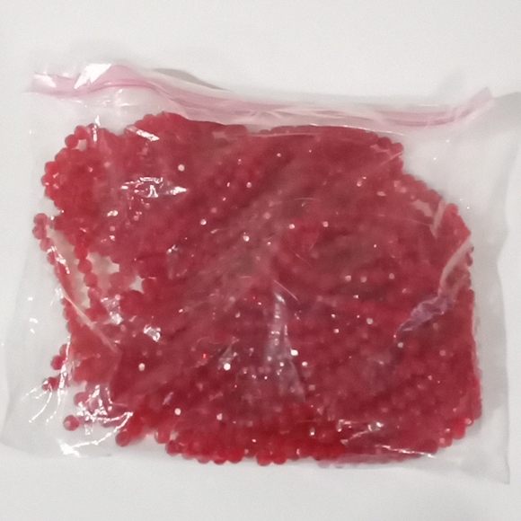 A Bag Of Dark Red Color Glass Beads (Weight is 2 Pounds) - Picture 3 of 7